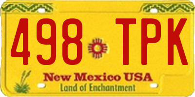 NM license plate 498TPK