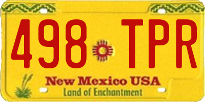 NM license plate 498TPR