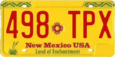 NM license plate 498TPX