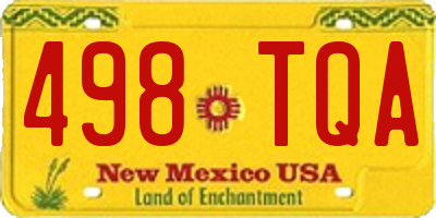 NM license plate 498TQA
