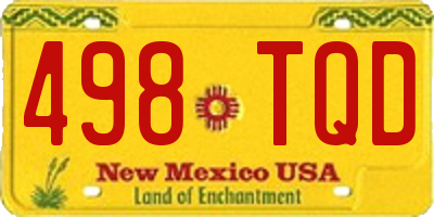 NM license plate 498TQD