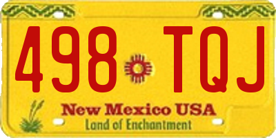 NM license plate 498TQJ