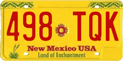 NM license plate 498TQK