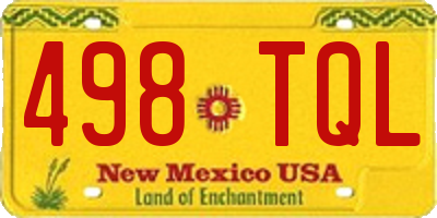 NM license plate 498TQL