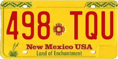 NM license plate 498TQU