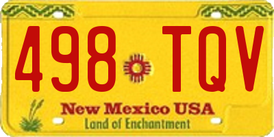 NM license plate 498TQV