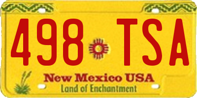 NM license plate 498TSA