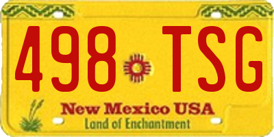 NM license plate 498TSG