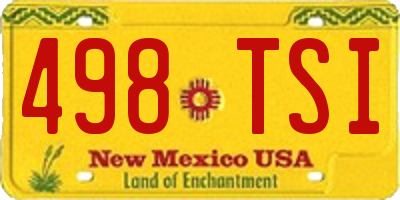 NM license plate 498TSI
