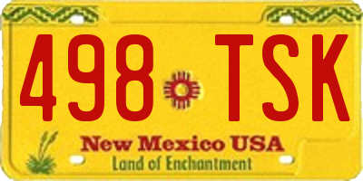 NM license plate 498TSK