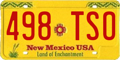NM license plate 498TSO