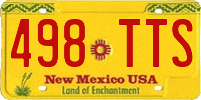 NM license plate 498TTS