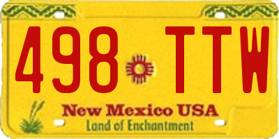 NM license plate 498TTW