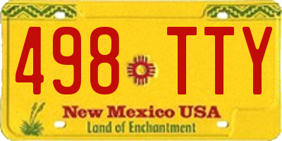 NM license plate 498TTY