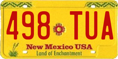 NM license plate 498TUA