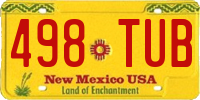 NM license plate 498TUB