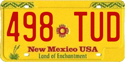 NM license plate 498TUD