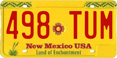 NM license plate 498TUM