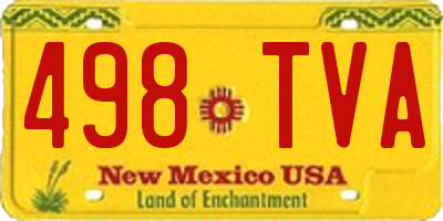 NM license plate 498TVA