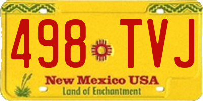 NM license plate 498TVJ
