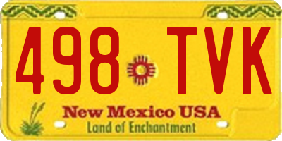 NM license plate 498TVK