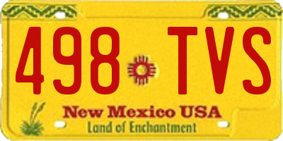 NM license plate 498TVS