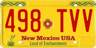 NM license plate 498TVV