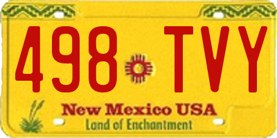 NM license plate 498TVY