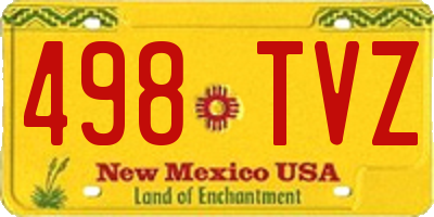 NM license plate 498TVZ