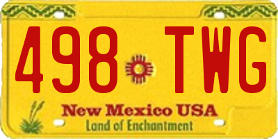 NM license plate 498TWG