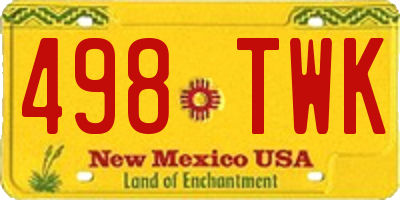 NM license plate 498TWK