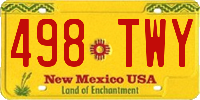 NM license plate 498TWY