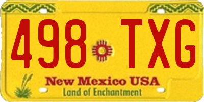 NM license plate 498TXG