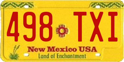 NM license plate 498TXI