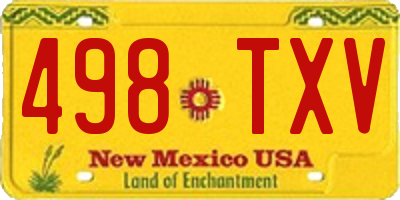 NM license plate 498TXV