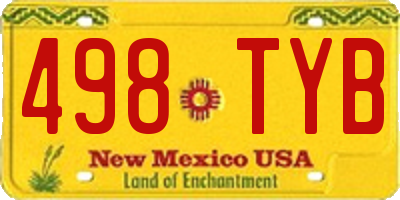 NM license plate 498TYB