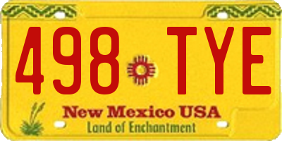 NM license plate 498TYE