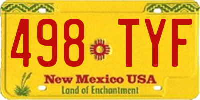 NM license plate 498TYF