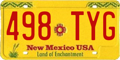 NM license plate 498TYG
