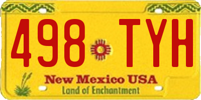 NM license plate 498TYH