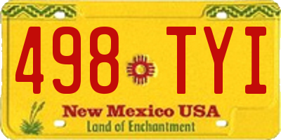 NM license plate 498TYI