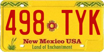 NM license plate 498TYK