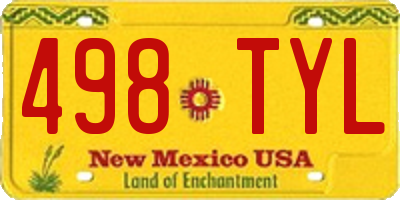 NM license plate 498TYL