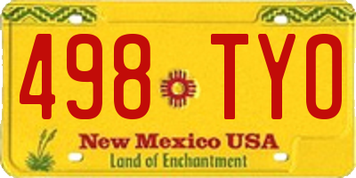 NM license plate 498TYO