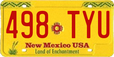 NM license plate 498TYU