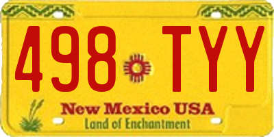 NM license plate 498TYY