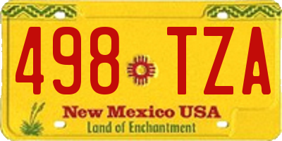 NM license plate 498TZA