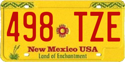 NM license plate 498TZE