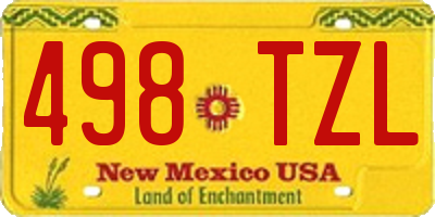 NM license plate 498TZL