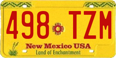 NM license plate 498TZM